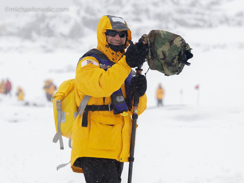 Michael Snedic using Rain Jacket