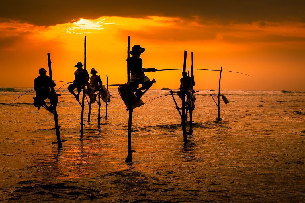 Sunset fisherman